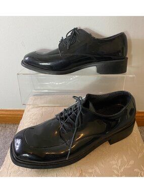 After Hours Mens Black Patent Leather Formal Lace-Up Shoes Size 11